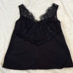 French Connection Black Lace Top Sz 0